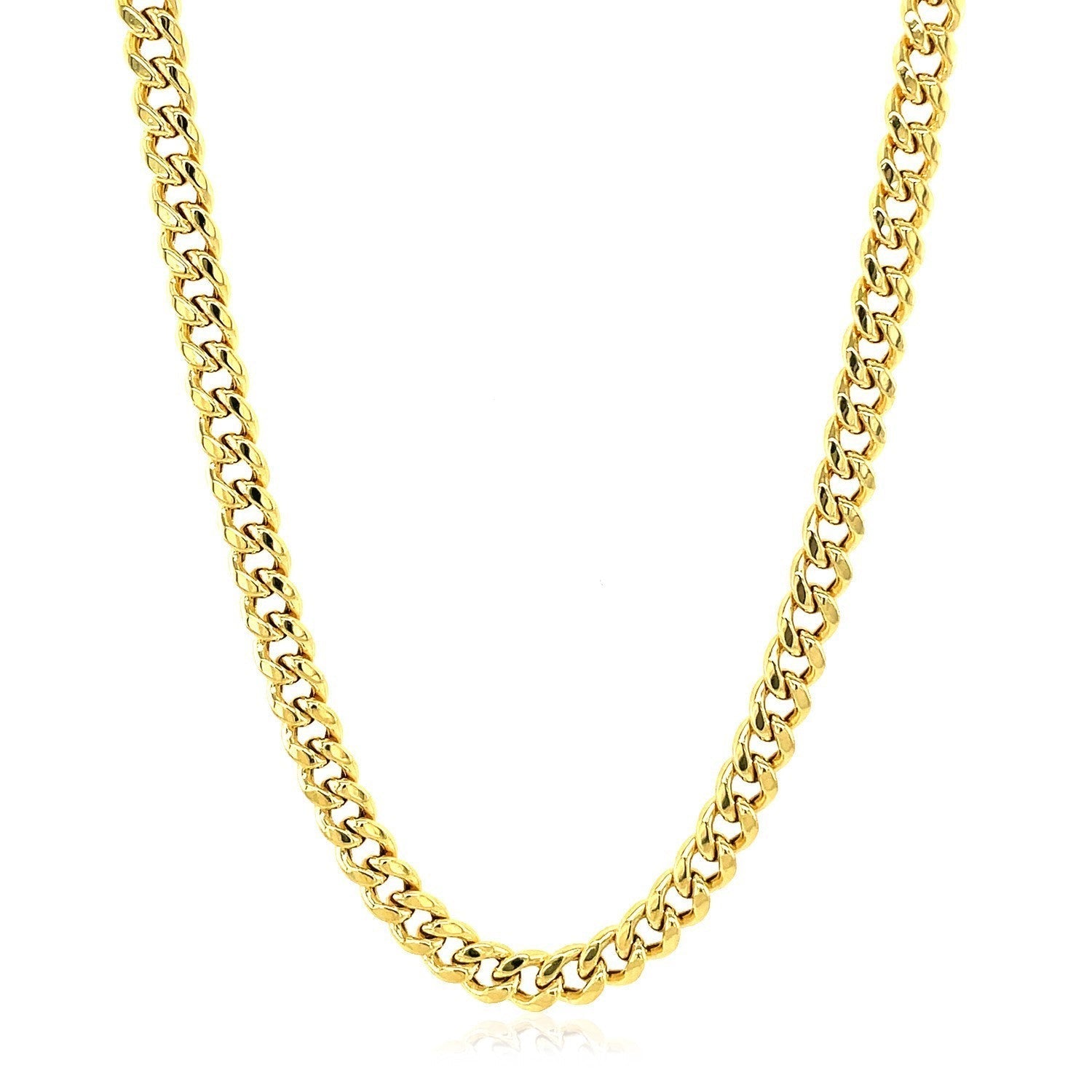 10k Yellow Gold Semi Solid Miami Cuban Chain (4.50 mm) Bids.com