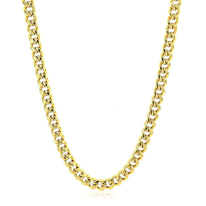 10k Yellow Gold Semi Solid Miami Cuban Chain (4.50 mm) Bids.com