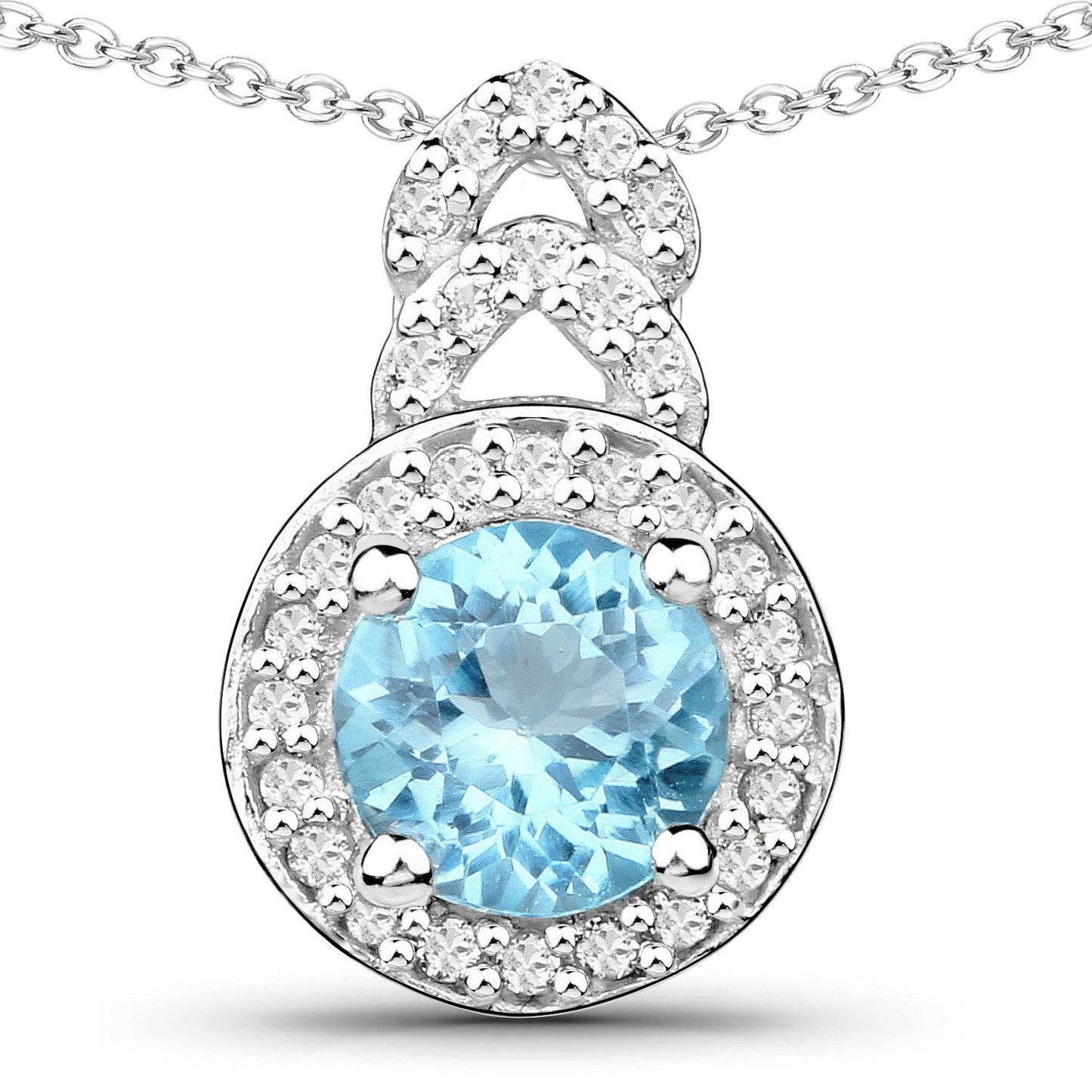 3.24 Carat Genuine Blue Topaz and White Topaz .925 Sterling Silver Jewelry Set Bids.com