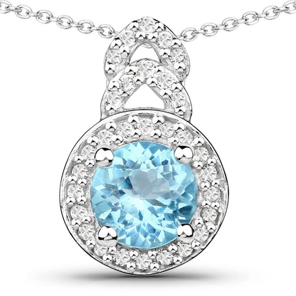 3.24 Carat Genuine Blue Topaz and White Topaz .925 Sterling Silver Jewelry Set Bids.com