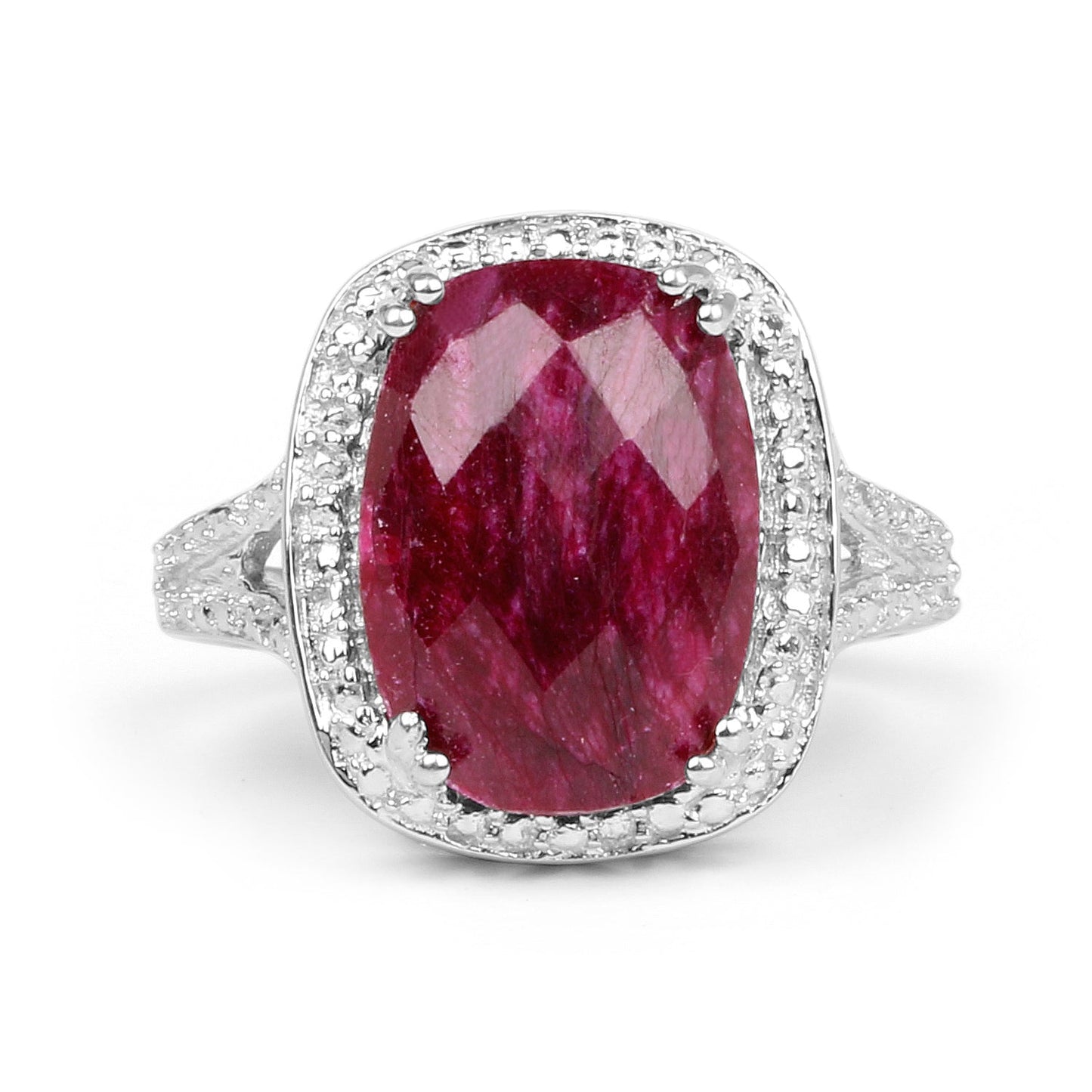7.60 Carat Dyed Ruby .925 Sterling Silver Ring Bids.com