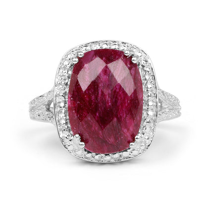 7.60 Carat Dyed Ruby .925 Sterling Silver Ring Bids.com