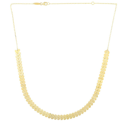 14k Yellow Gold Polished Heart Link Chain Necklace Bids.com