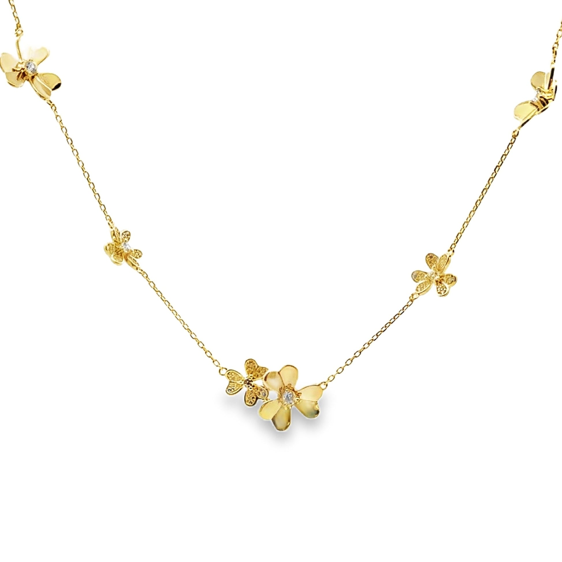 Genuine Cubic Zirconia Flower Pendant Sterling Silver Bids.com