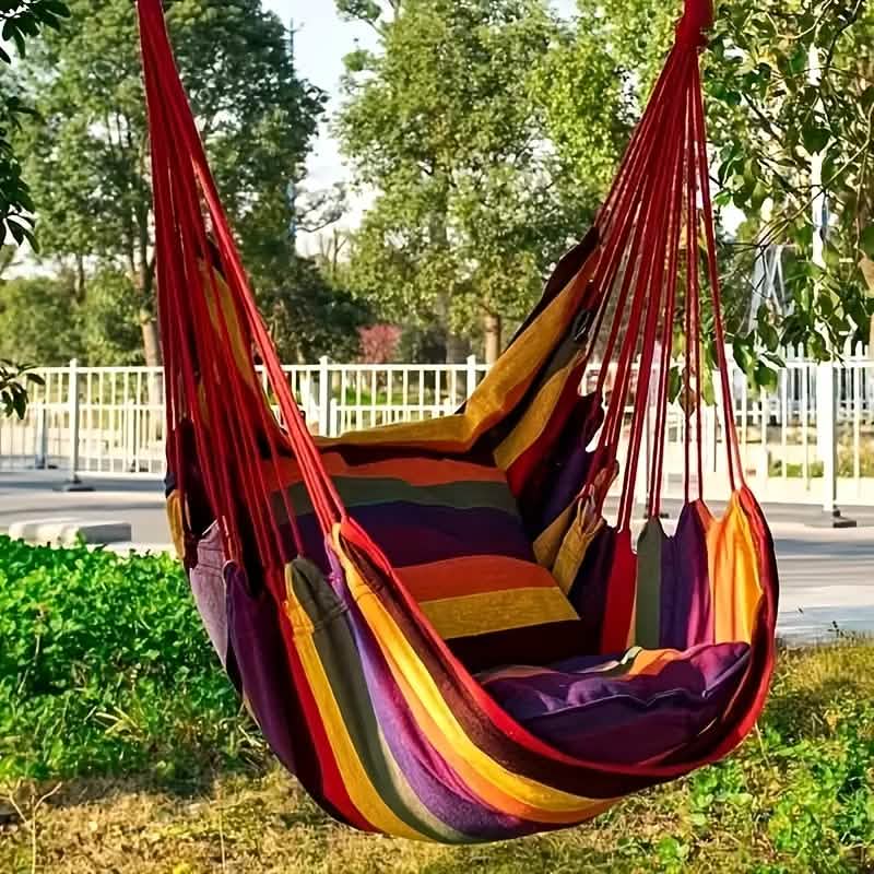 Hammock Chair Canvas – Portable Colorful Stripe Indoor Swing DailySale