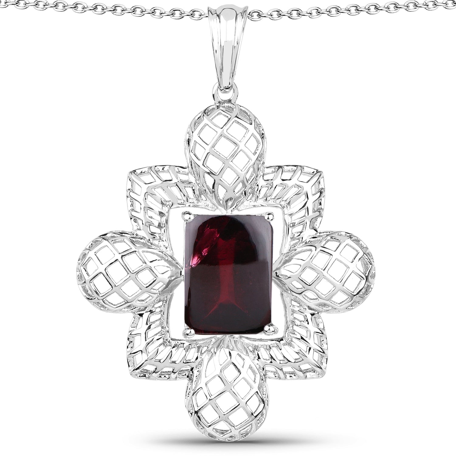 8.00 Carat Genuine Garnet .925 Sterling Silver Pendant Bids.com