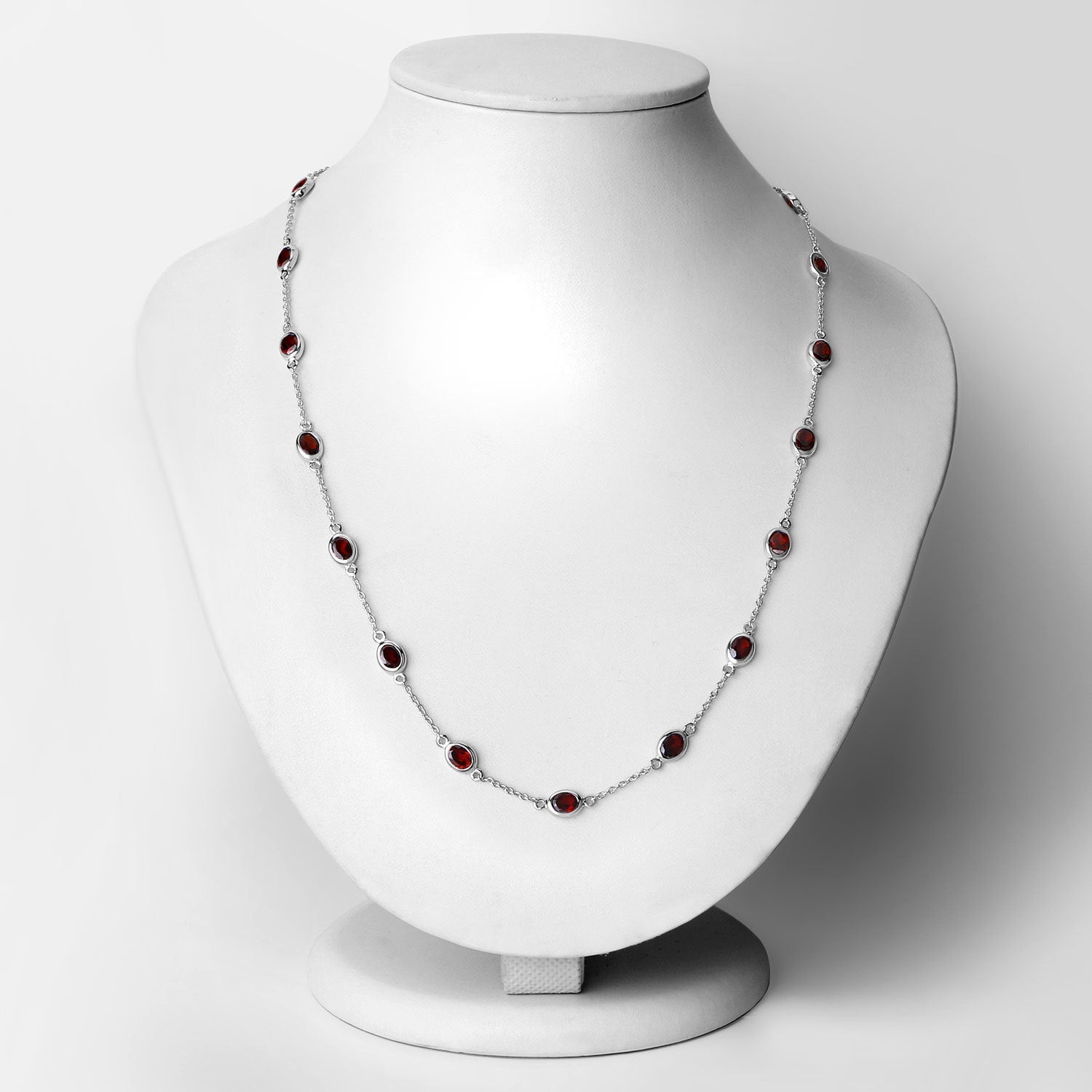 8.10 Carat Genuine Garnet .925 Sterling Silver Necklace Bids.com