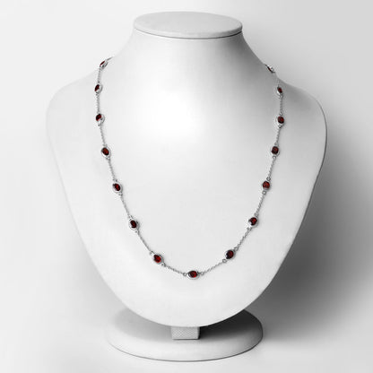 8.10 Carat Genuine Garnet .925 Sterling Silver Necklace Bids.com