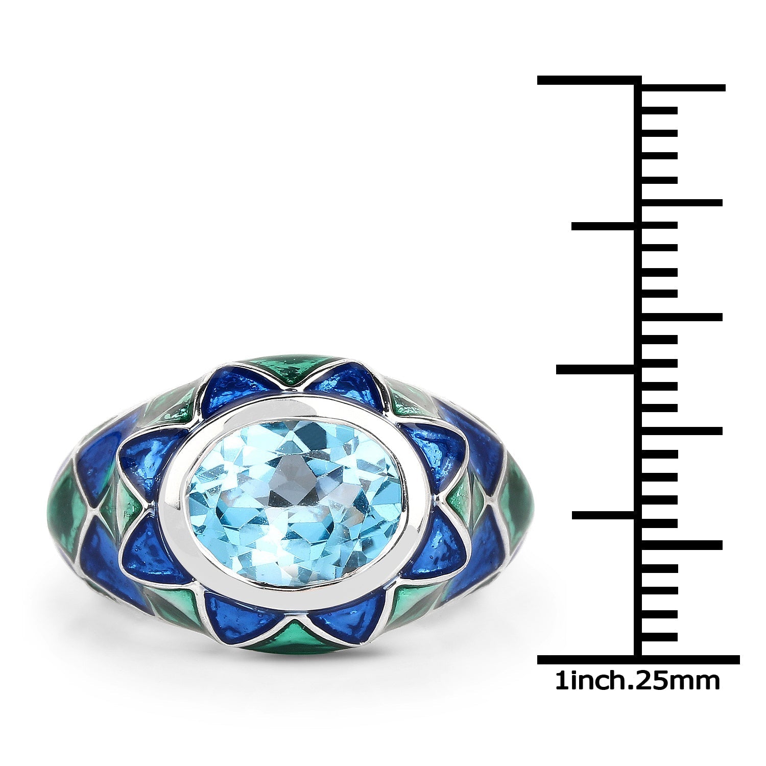 3.25 Carat Genuine Swiss Blue Topaz .925 Sterling Silver Ring Bids.com