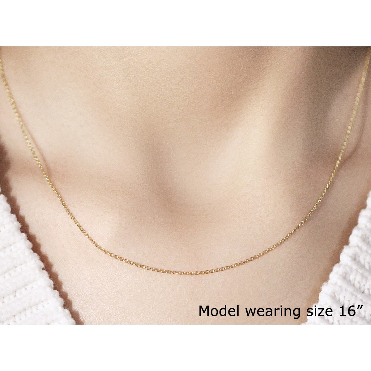 14k Yellow Gold Round Cable Link Chain 1.1mm Bids.com