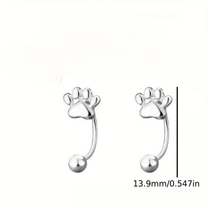 Sterling Silver Cat Paw Earrings – Screw-Back Studs, Elegant &amp; Simple DailySale
