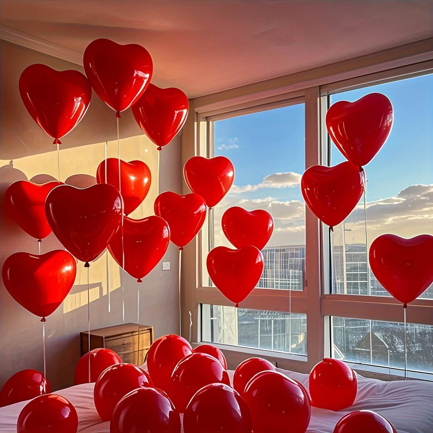 30pcs Red Heart Balloons – Party & Home Decor Set DailySale