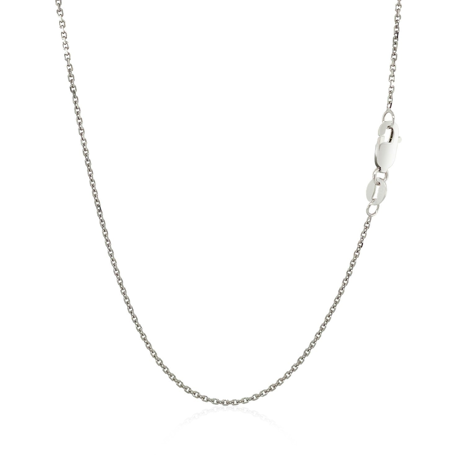 18k White Gold Cable Chain 1.1mm Bids.com