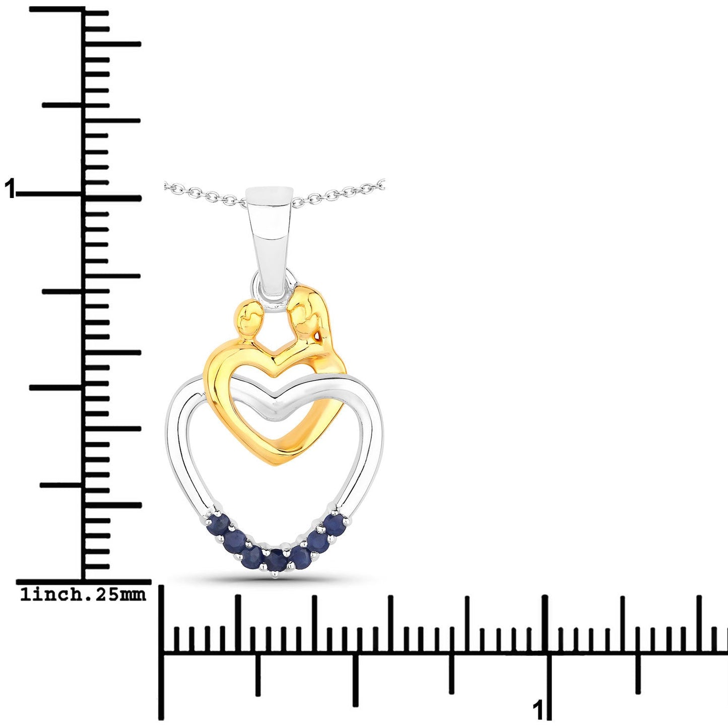 0.14 Carat Genuine Blue Sapphire .925 Sterling Silver Pendant Bids.com