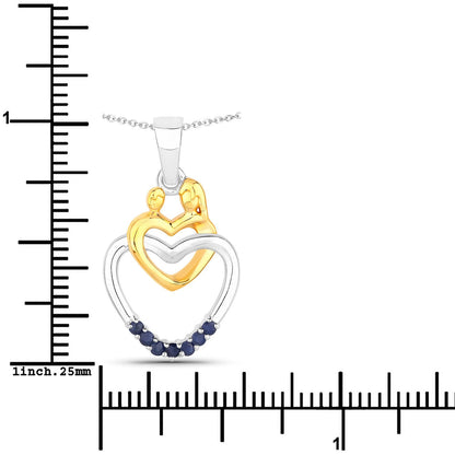 0.14 Carat Genuine Blue Sapphire .925 Sterling Silver Pendant Bids.com