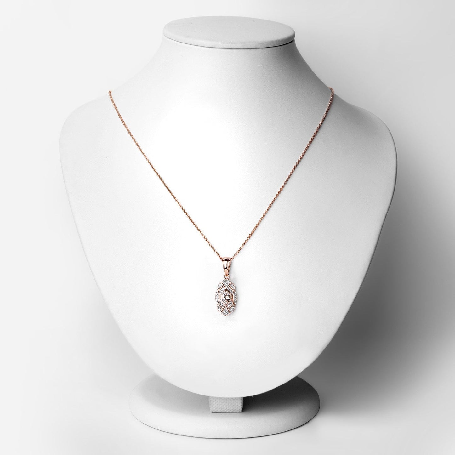 0.52 Carat Genuine Morganite and White Topaz .925 Sterling Silver Pendant Bids.com