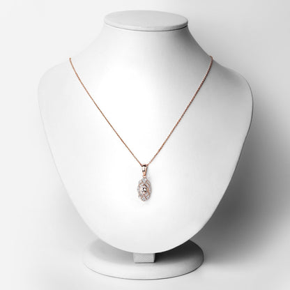 0.52 Carat Genuine Morganite and White Topaz .925 Sterling Silver Pendant Bids.com