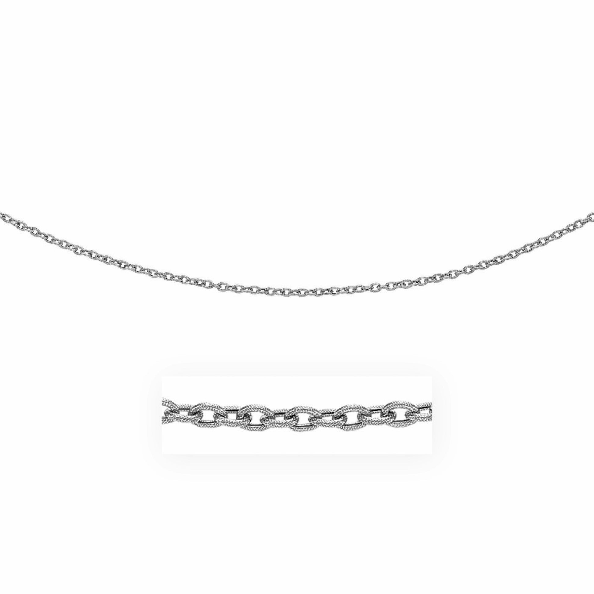 3.5mm 14k White Gold Pendant Chain with Textured Links Bids.com