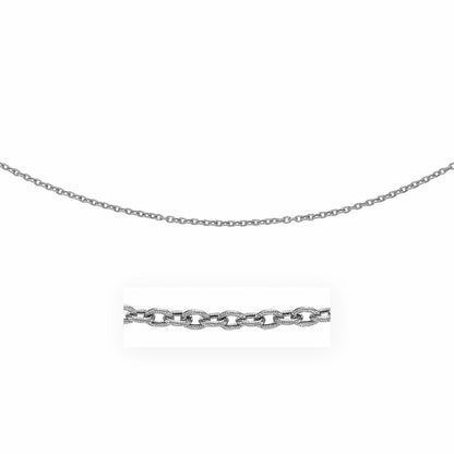 3.5mm 14k White Gold Pendant Chain with Textured Links Bids.com