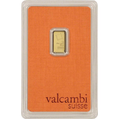 1 Gram Gold Bar - Valcambi Suisse - 999.9 Fine in Sealed Assay DailySale