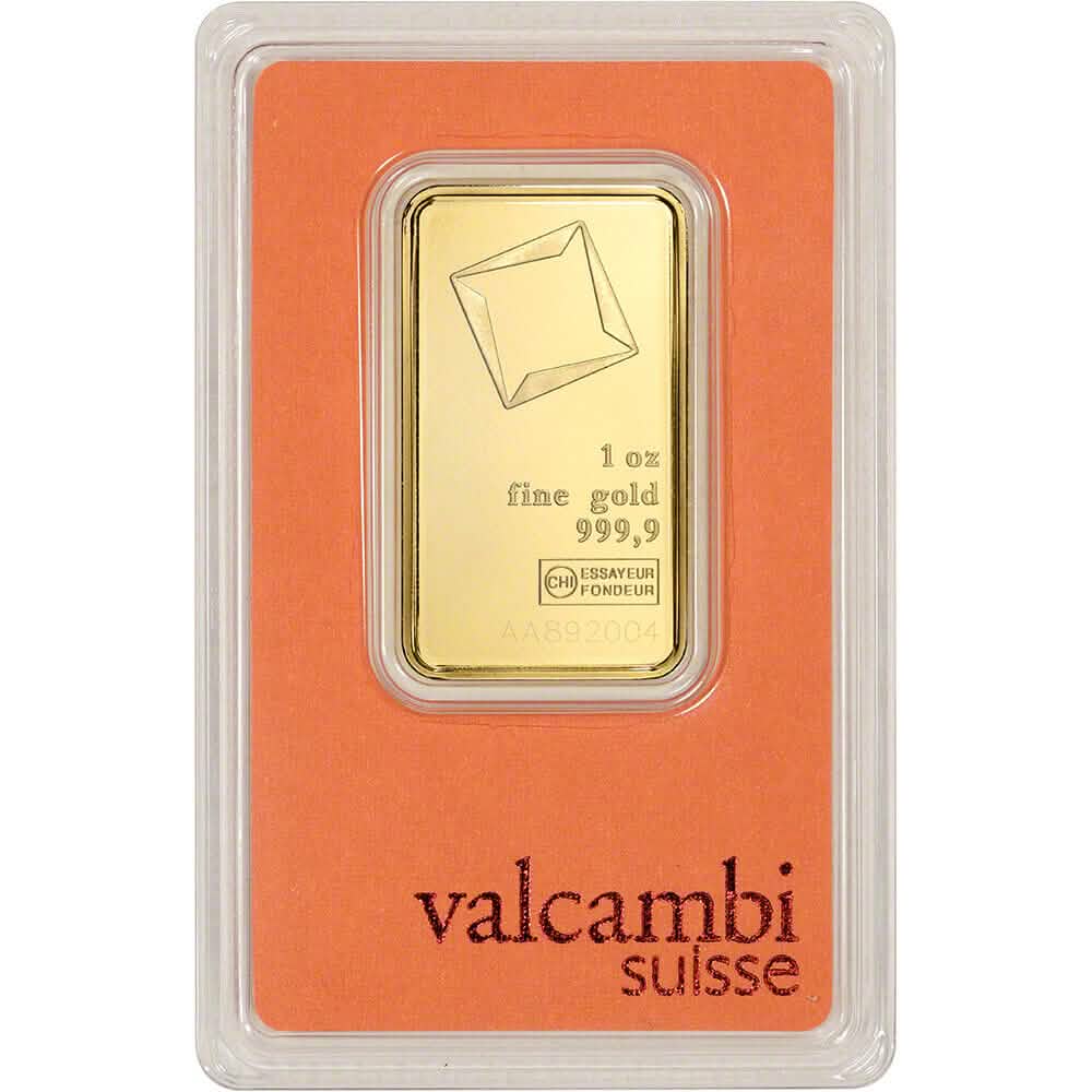 1 oz. Gold Bar Valcambi Suisse 999.9 Fine in Assay DailySale