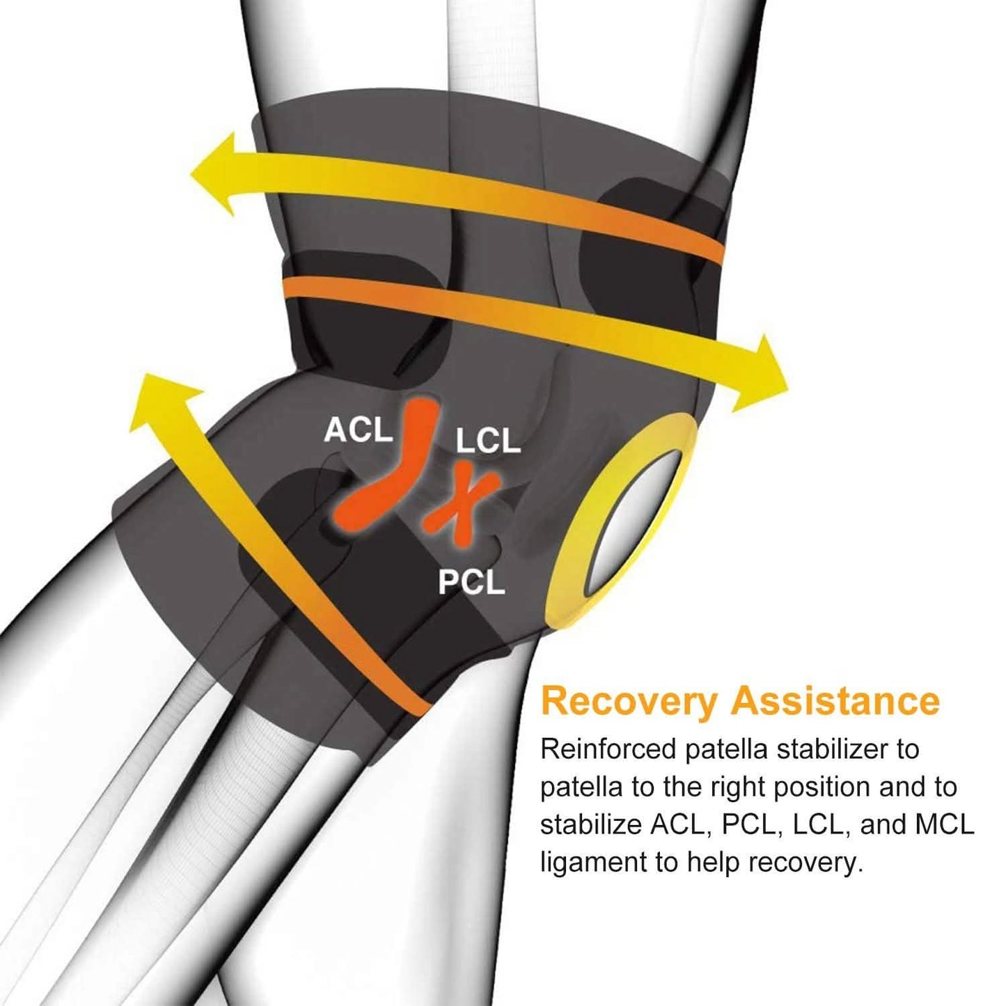 1-Pair: Adjustable Knee Support Compression DailySale