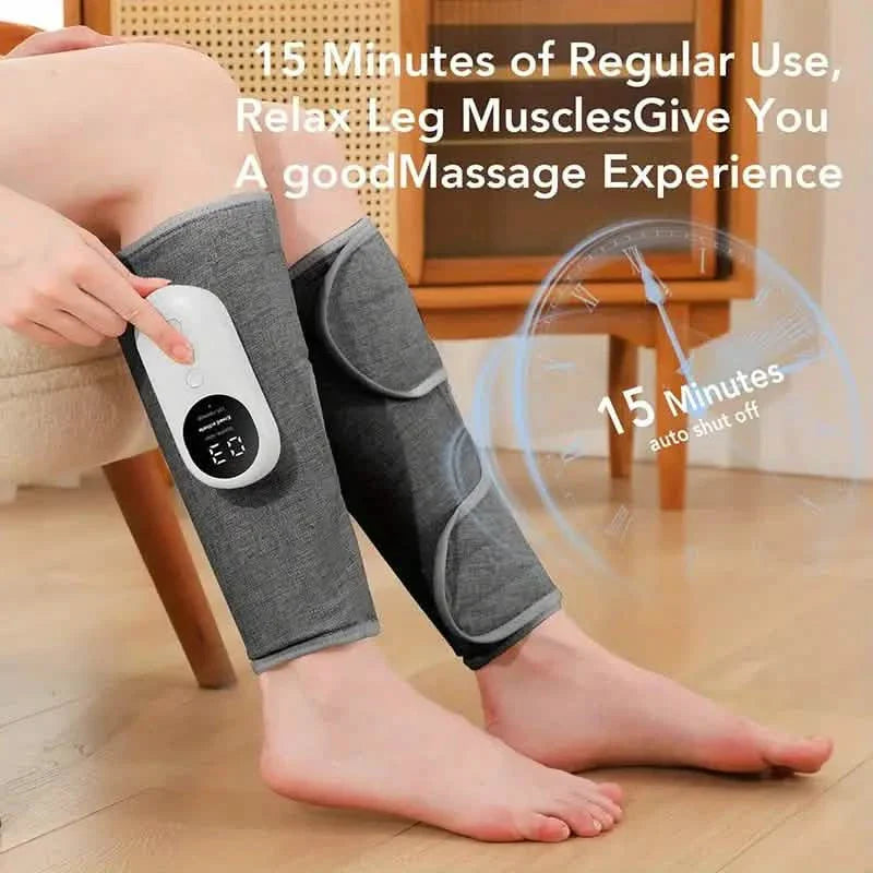Rechargeable Air Compression Leg Calves Muscle Massager with 3 Intensity Levels and 3 Heat Settings DailySale