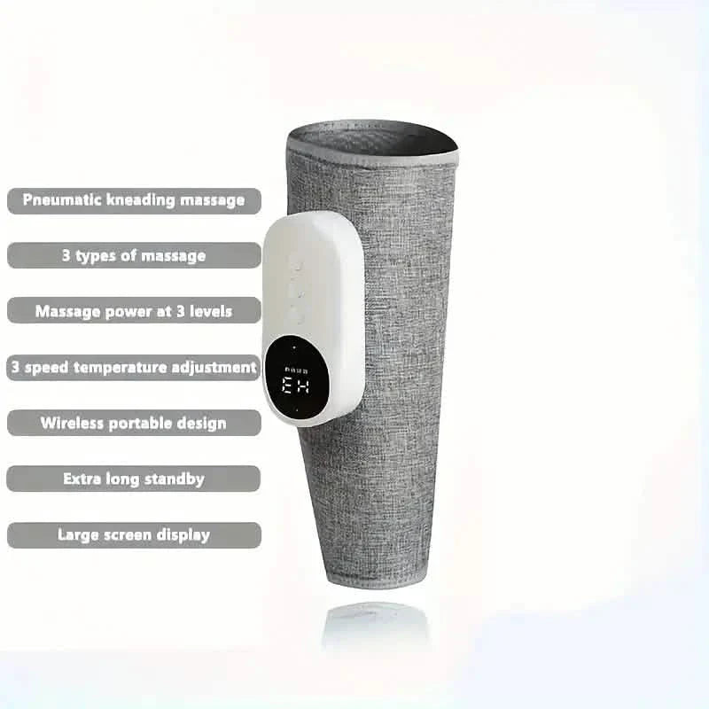 Rechargeable Air Compression Leg Calves Muscle Massager with 3 Intensity Levels and 3 Heat Settings DailySale