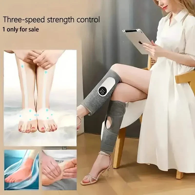 Rechargeable Air Compression Leg Calves Muscle Massager with 3 Intensity Levels and 3 Heat Settings DailySale