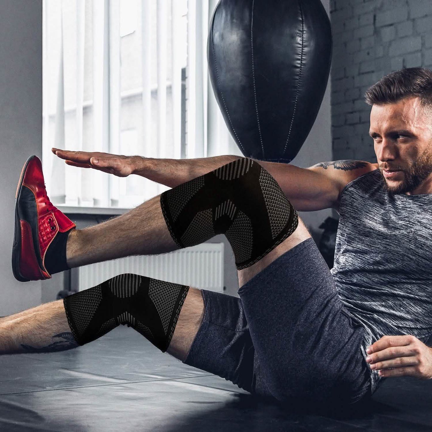 1-Pair: Support And Recover Knee Compression Sleeve Brace With Gel Grip DailySale