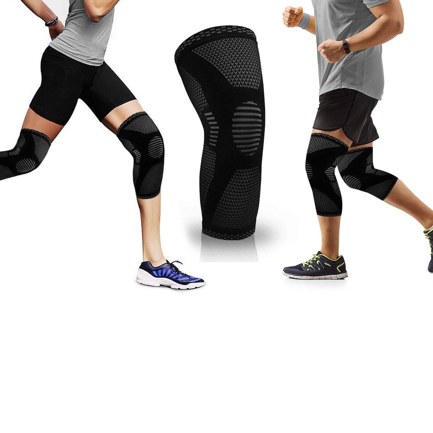 1-Pair: Support And Recover Knee Compression Sleeve Brace With Gel Grip DailySale