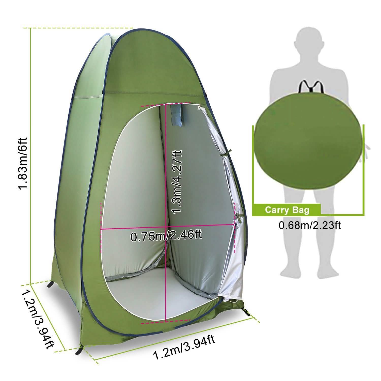 Outdoor Pop Up Toilet Tent DailySale