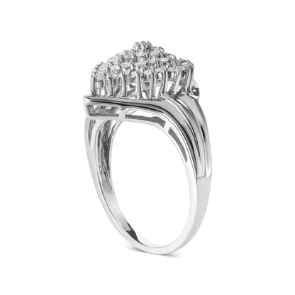 10K White Gold 1/2 Cttw Diamond Pear Shaped Cluster Ring (H-I Color, I1-I2 Clarity) - Ring Size 7 Bids.com
