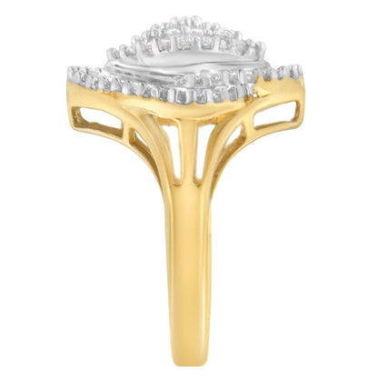 10K Yellow Gold Diamond Cocktail Ring (1/2 Cttw, J-K Color, I2-I3 Clarity) - Size 6-1/2 Bids.com