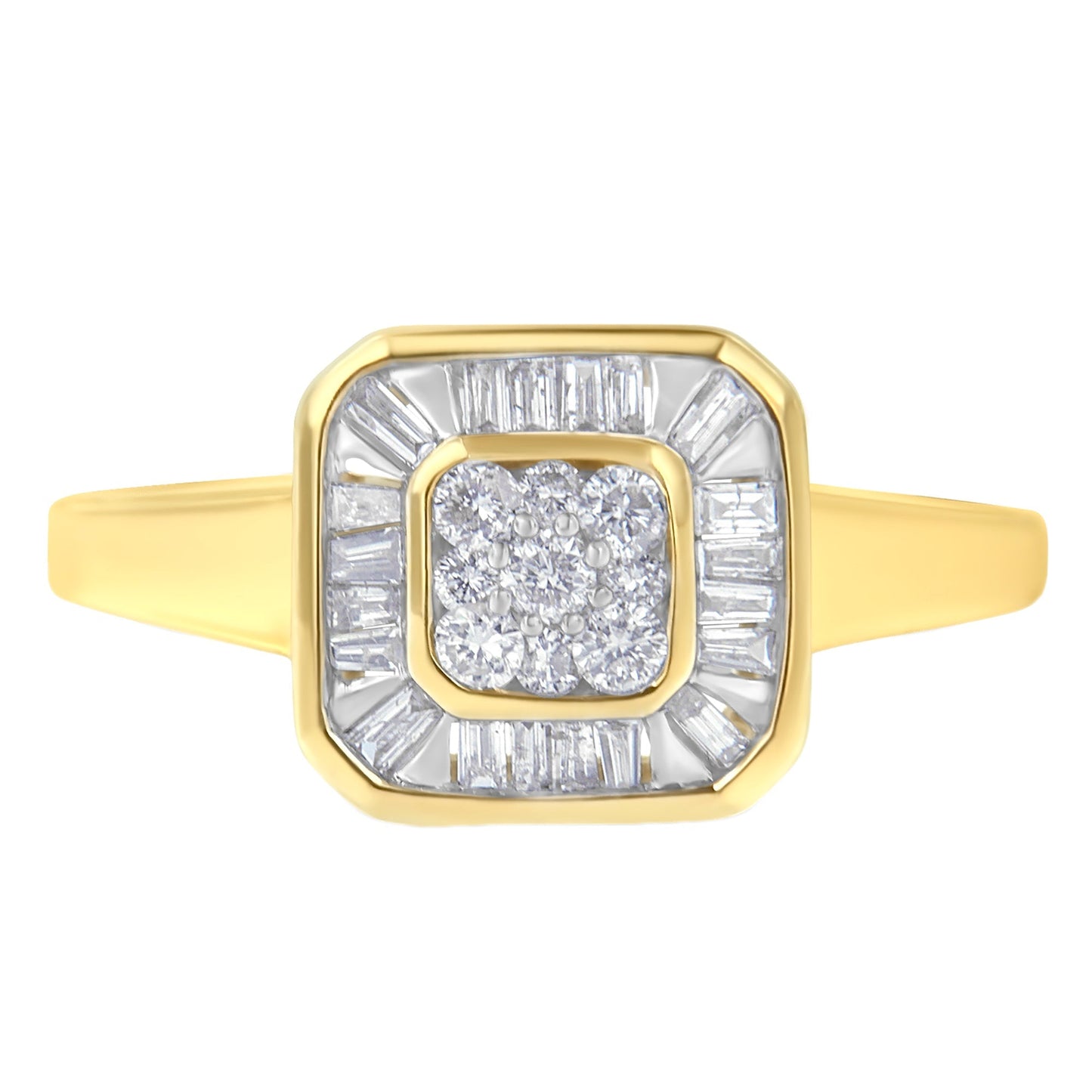 10K Yellow Gold Diamond Cocktail Ring (1/2 Cttw, I-J Color, SI2-I1 Clarity) - Size 6 Bids.com