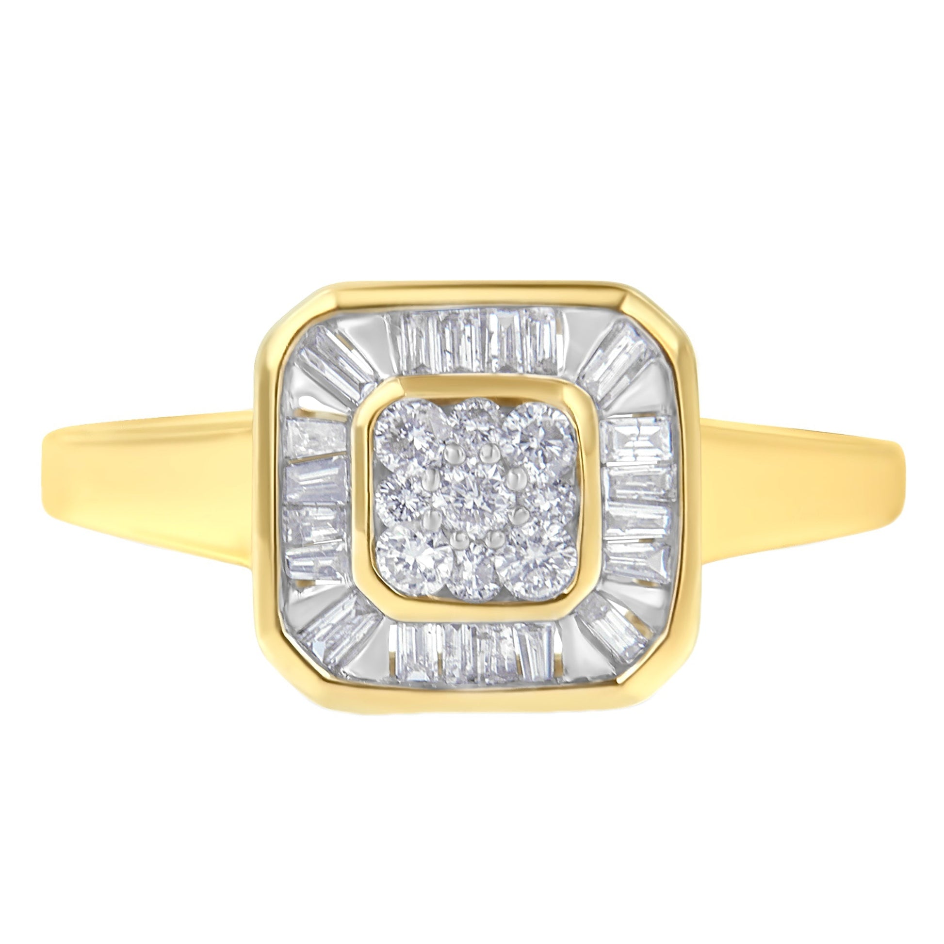 10K Yellow Gold Diamond Cocktail Ring (1/2 Cttw, I-J Color, SI2-I1 Clarity) - Size 6 Bids.com