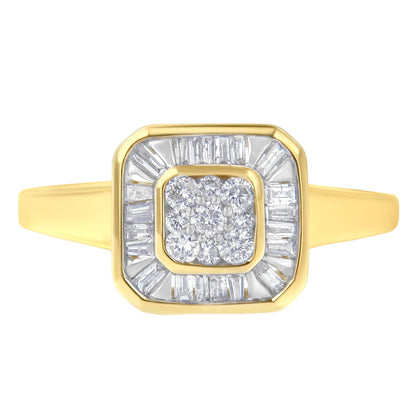 10K Yellow Gold Diamond Cocktail Ring (1/2 Cttw, I-J Color, SI2-I1 Clarity) - Size 6 Bids.com