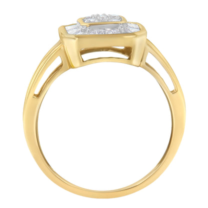 10K Yellow Gold Diamond Cocktail Ring (1/2 Cttw, I-J Color, SI2-I1 Clarity) - Size 6 Bids.com