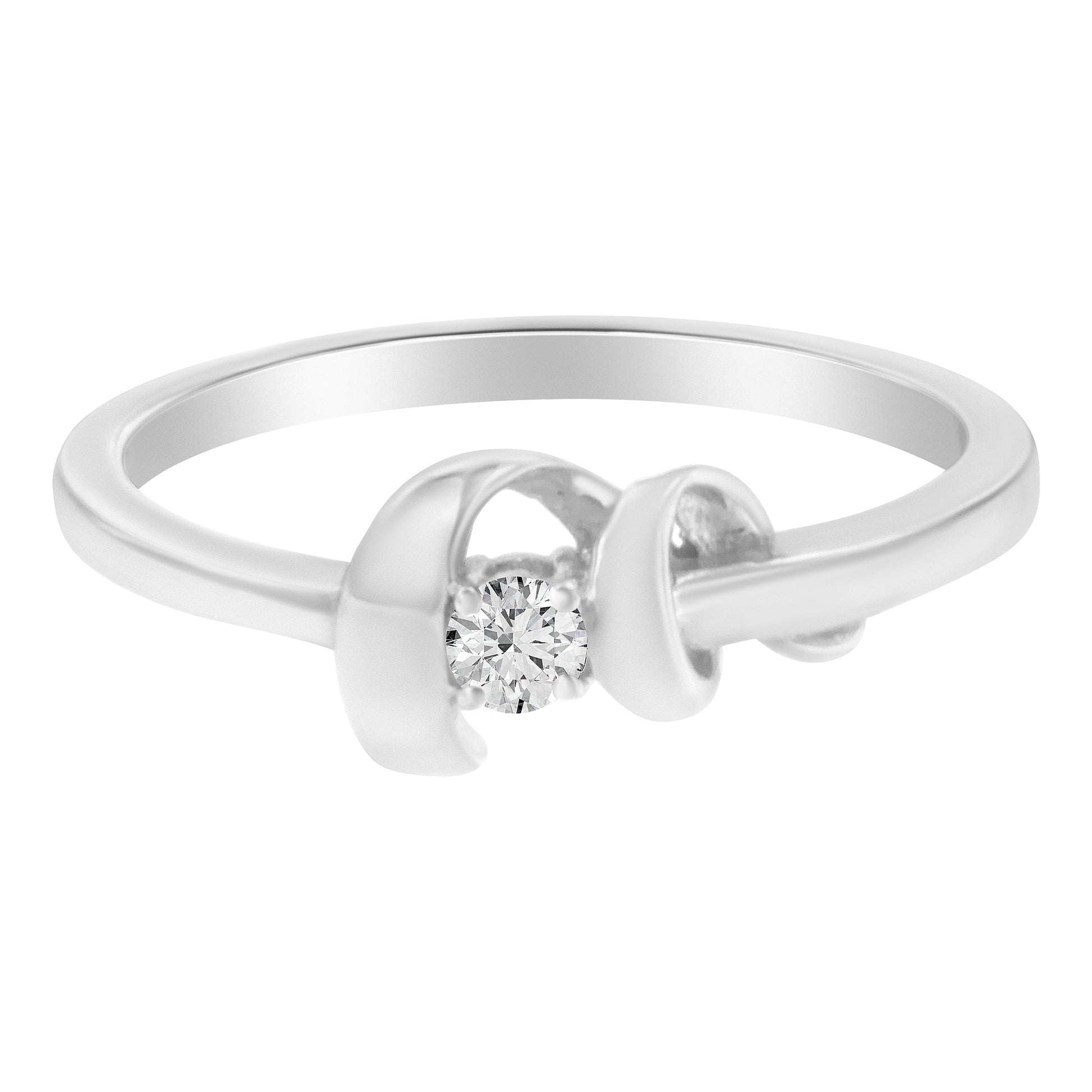 10K White Gold Diamond Promise Ring (1/10 Cttw, H-I Color, SI2-I1 Clarity) - Size 6 Bids.com