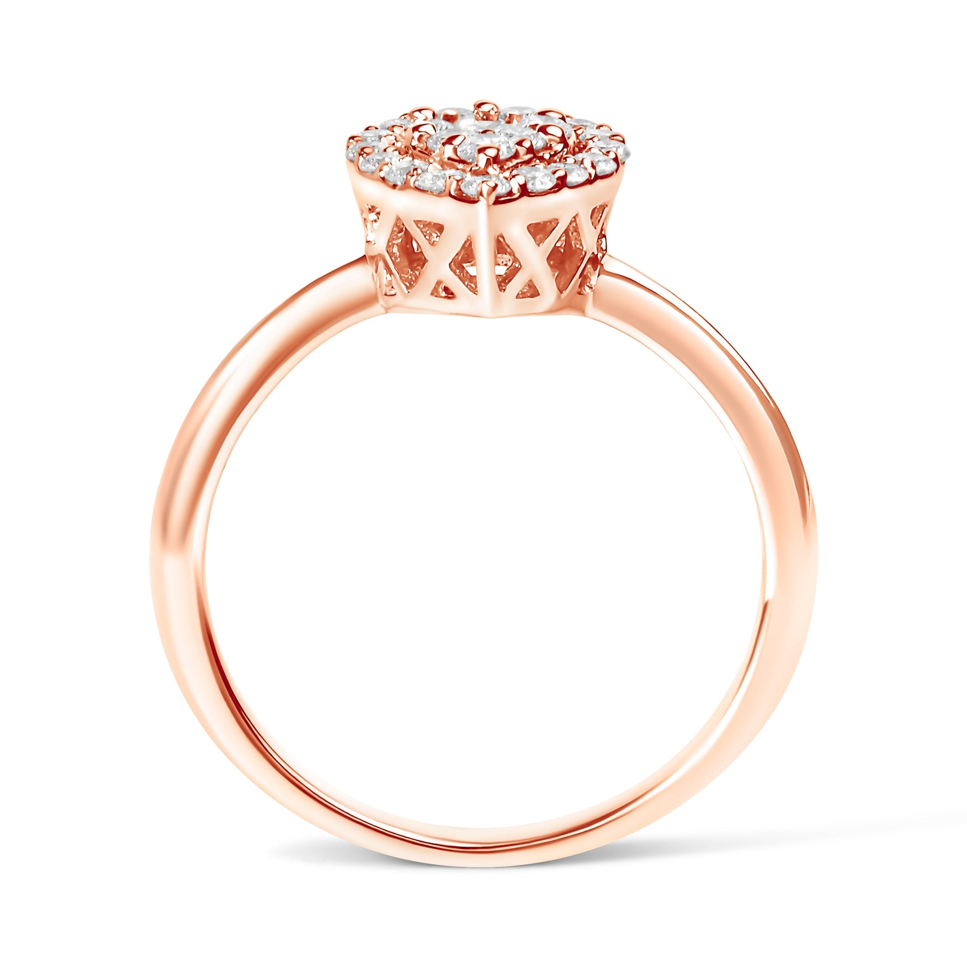 10K Rose Gold 3/8 Cttw Round-Cut Diamond Pear Promise Ring (I-J Color, I2-I3 Clarity) - Size 7 Bids.com