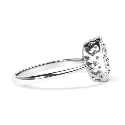 10K White Gold 3/8 Cttw Round-Cut Lab Grown Diamond Cluster Pear Promise Ring (G-H Color, VS2-SI1 Clarity) - Size 7 Bids.com