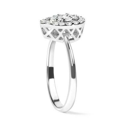 10K White Gold 3/8 Cttw Round-Cut Lab Grown Diamond Cluster Pear Promise Ring (G-H Color, VS2-SI1 Clarity) - Size 7 Bids.com