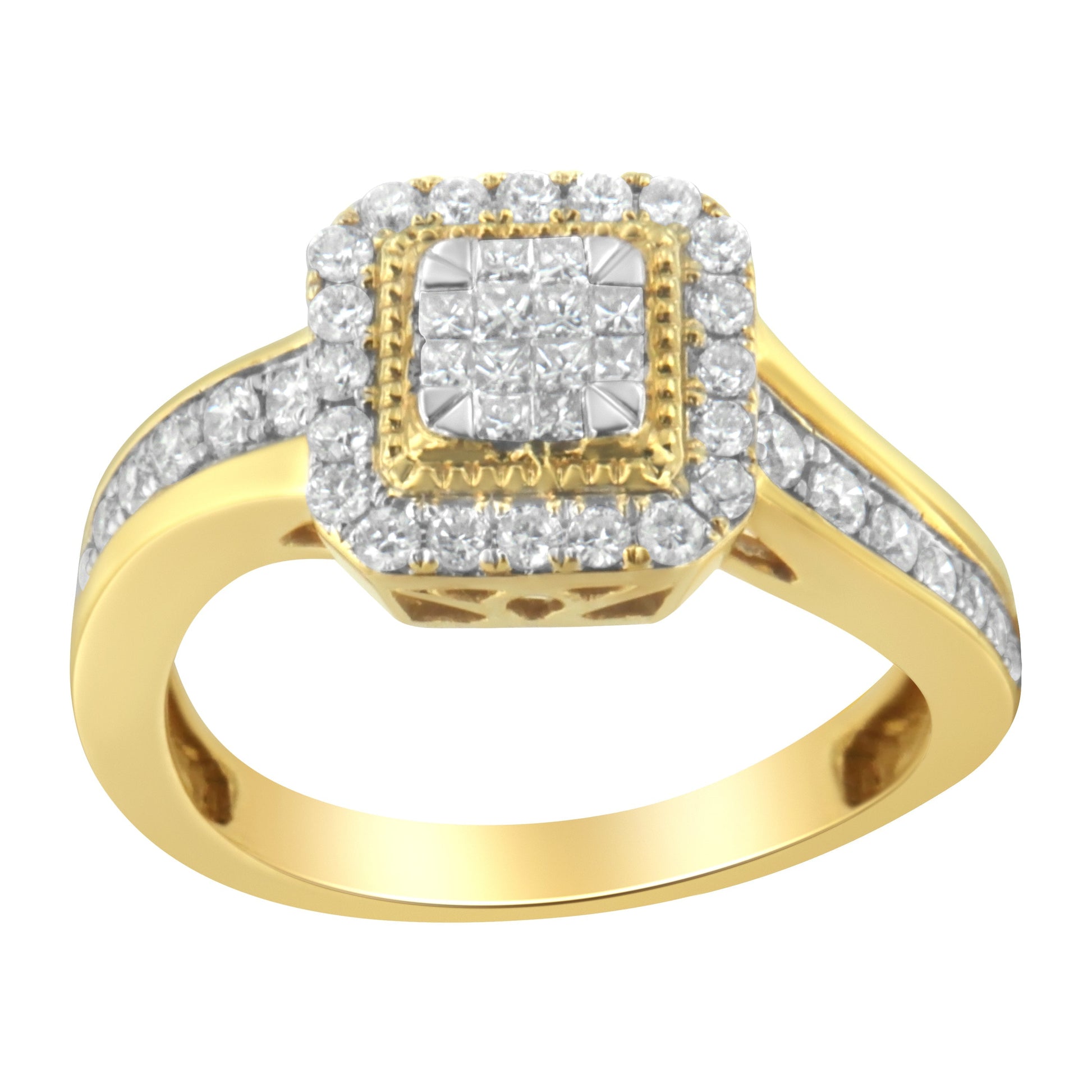 10KT Yellow Gold Diamond Cocktail Ring (5/8 cttw, H-I Color, SI2-I1 Clarity) Bids.com
