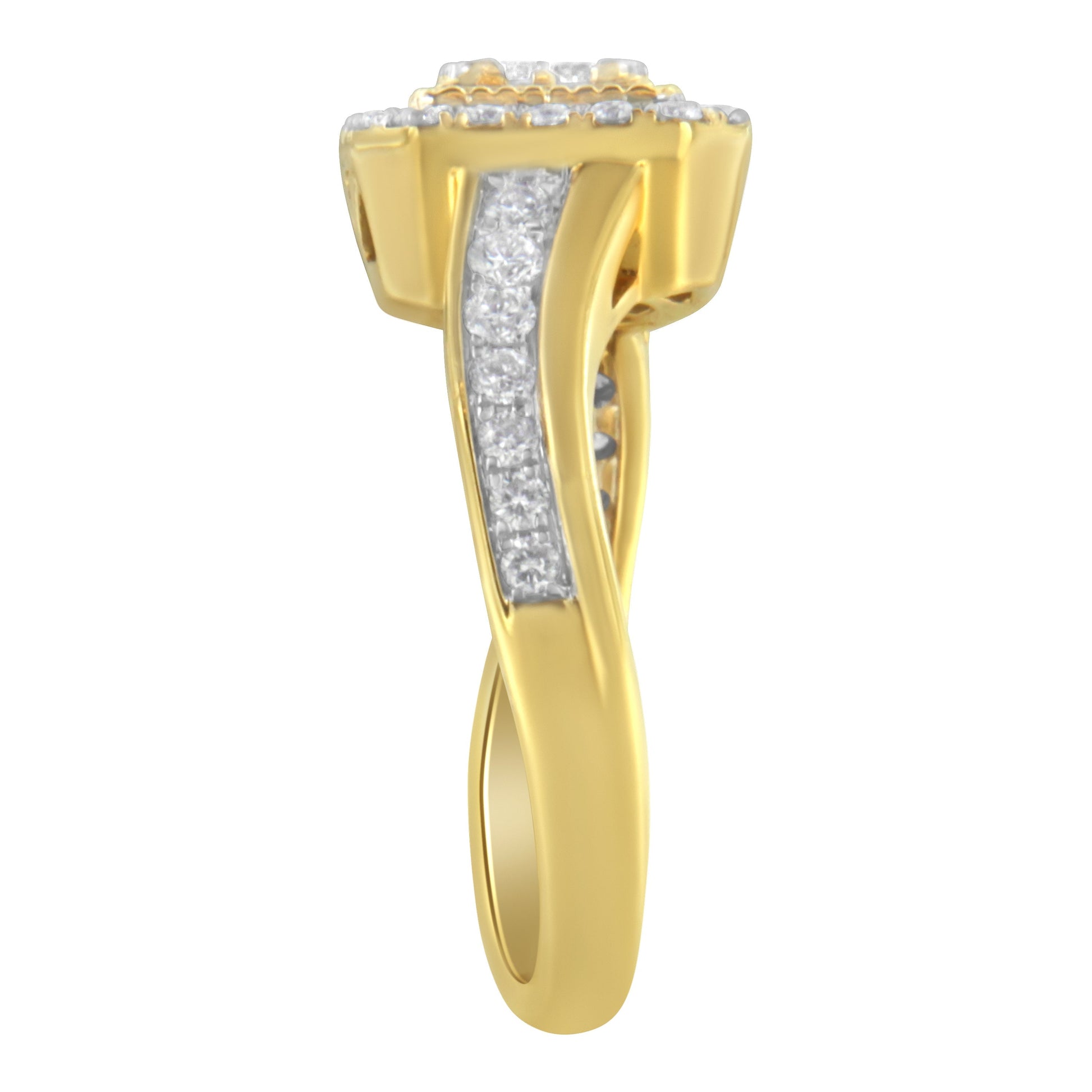 10KT Yellow Gold Diamond Cocktail Ring (5/8 cttw, H-I Color, SI2-I1 Clarity) Bids.com