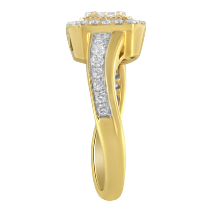 10KT Yellow Gold Diamond Cocktail Ring (5/8 cttw, H-I Color, SI2-I1 Clarity) Bids.com