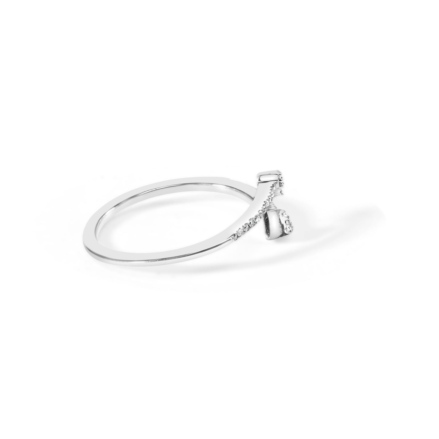 .925 Sterling Silver 1/5 Cttw Diamond Double Arrowhead Open Ring (I-J Color, I2-I3 Clarity) - Ring Size 6 Bids.com