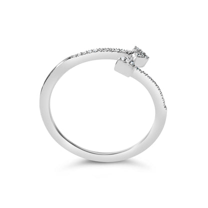 .925 Sterling Silver 1/5 Cttw Diamond Double Arrowhead Open Ring (I-J Color, I2-I3 Clarity) - Ring Size 6 Bids.com