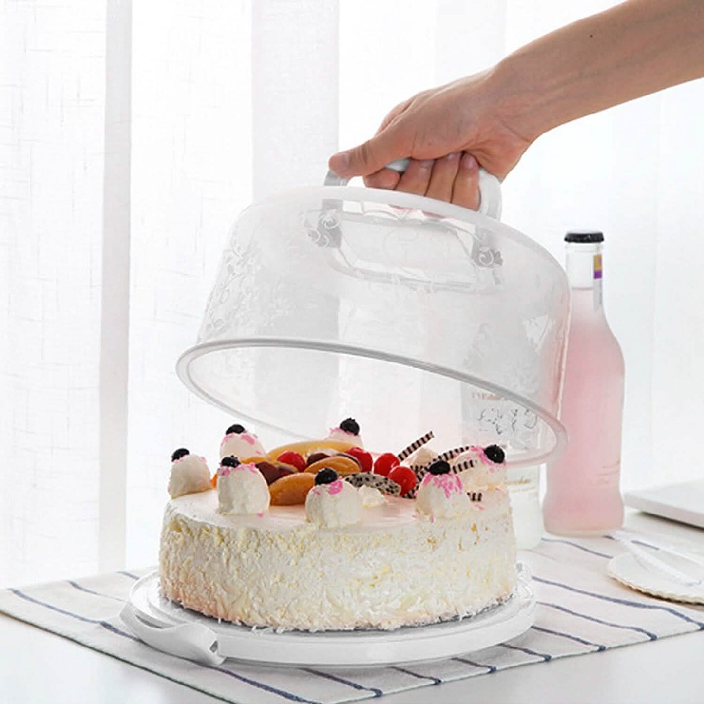 10" Cake Storage Container with Handle Plastic Cake Box DailySale