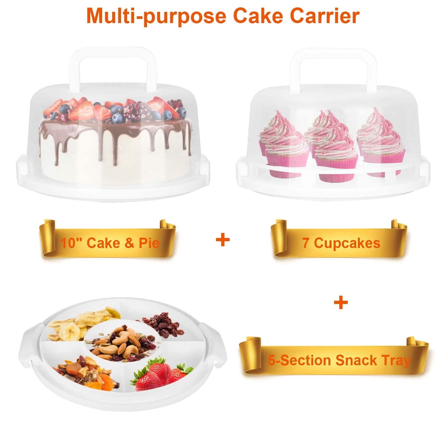 10" Cake Storage Container with Handle Plastic Cake Box DailySale