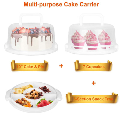 10" Cake Storage Container with Handle Plastic Cake Box DailySale